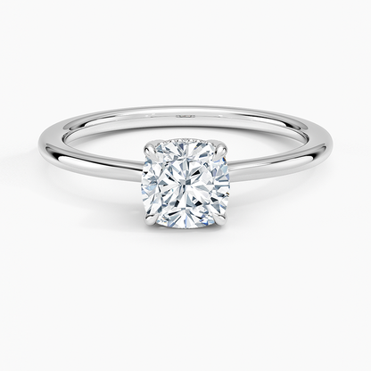 1.10 Cushion Kesim Hidden Halo Tasarım Tektaş Laboratuvar Pırlanta Yüzük - Tilora