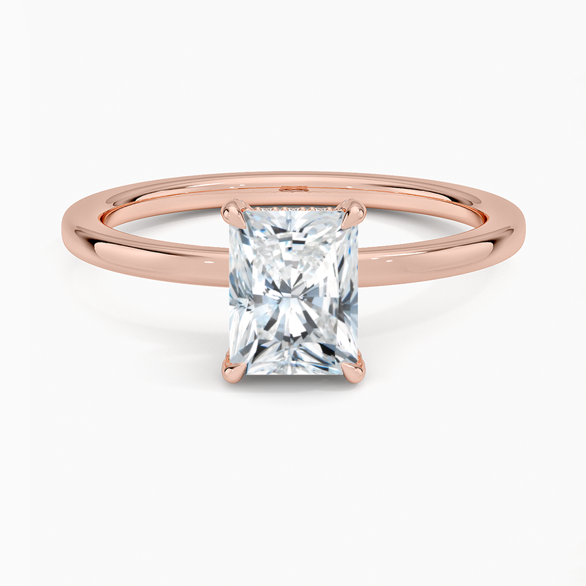 1.15 Karat Radiant Kesim Hidden Halo Tasarım Tektaş Laboratuvar Pırlanta Yüzük - Gilora - Bold Diamonds