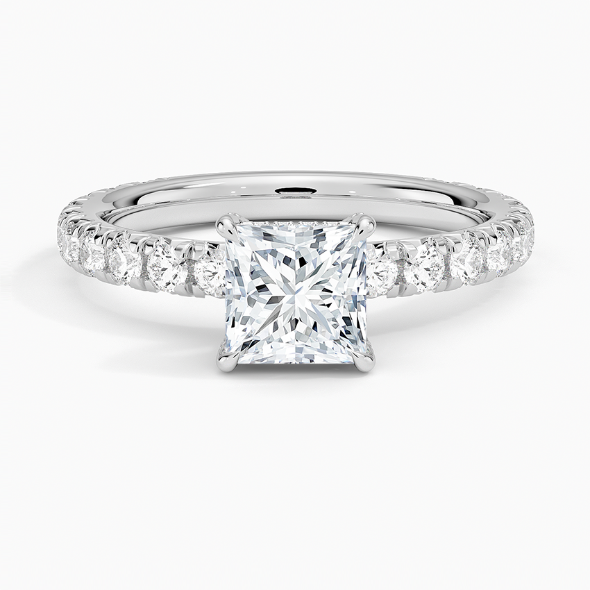 1.60 Carat Princess Halo Design Solitaire Lab Diamond Ring 18K - Florina 