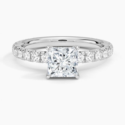1.60 Carat Princess Halo Design Solitaire Lab Diamond Ring 18K - Florina 