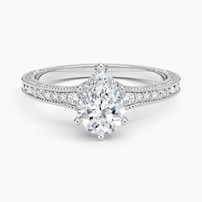 1.60 Carat Princess Halo Design Solitaire Lab Diamond Ring 18K - Florina 