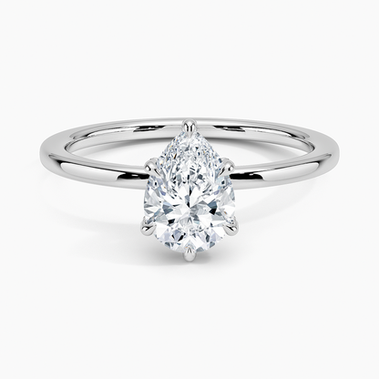 1.60 Carat Princess Halo Design Solitaire Lab Diamond Ring 18K - Florina 
