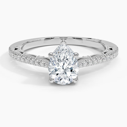 1.50 Damla Kesim Halo Tasarım Tektaş Laboratuvar Pırlanta Yüzük - Nilara