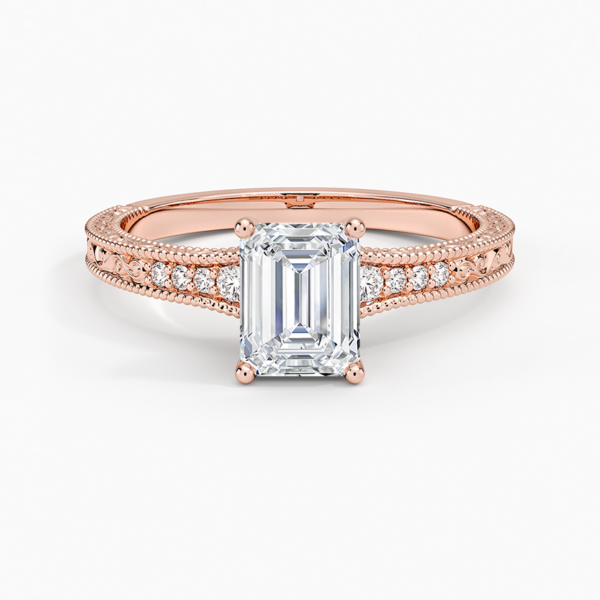 1.15 Karat Emerald Kesim Hidden Halo Tasarım Tektaş Laboratuvar Pırlanta Yüzük - Venice