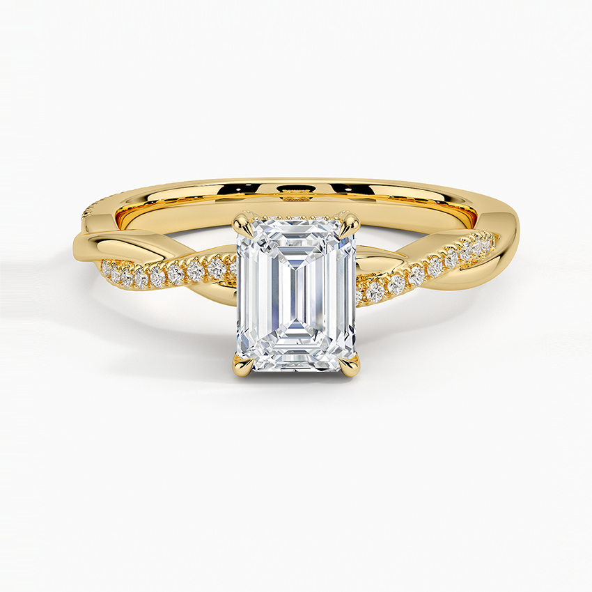 1.25 Karat Emerald Kesim Hidden Halo Tasarım Tektaş Laboratuvar Pırlanta Yüzük  - Riga