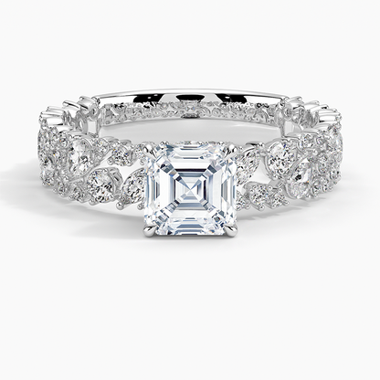 2.00 Asscher Kesim Özel Tasarım Tektaş Laboratuvar Pırlanta Yüzük - Aylora