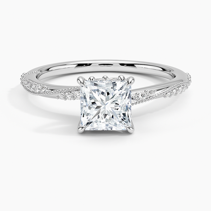 1.60 Carat Princess Halo Design Solitaire Lab Diamond Ring 18K - Florina 