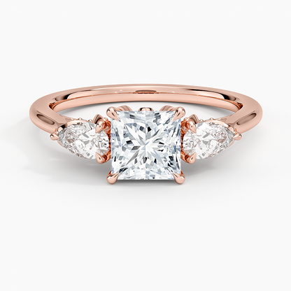 1.60 Carat Princess Halo Design Solitaire Lab Diamond Ring 18K - Florina 
