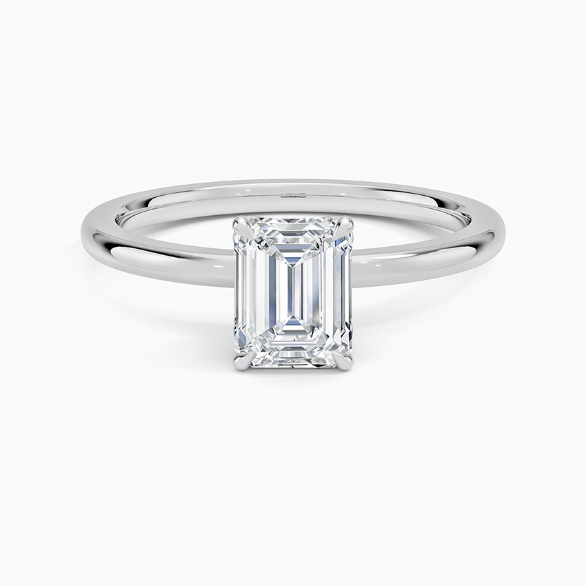 1.15 Karat Emerald Kesim Hidden Halo Tasarım Tektaş Laboratuvar Pırlanta Yüzük - Oslo