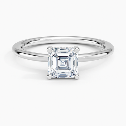 1.10 Asscher Kesim Hidden Halo Tasarım Tektaş Laboratuvar Pırlanta Yüzük - Melara