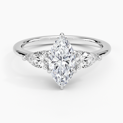 1.60 Carat Princess Halo Design Solitaire Lab Diamond Ring 18K - Florina 