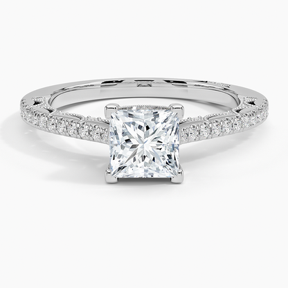 1.50 Prenses Kesim Halo Tasarım Tektaş Laboratuvar Pırlanta Yüzük - Nilara