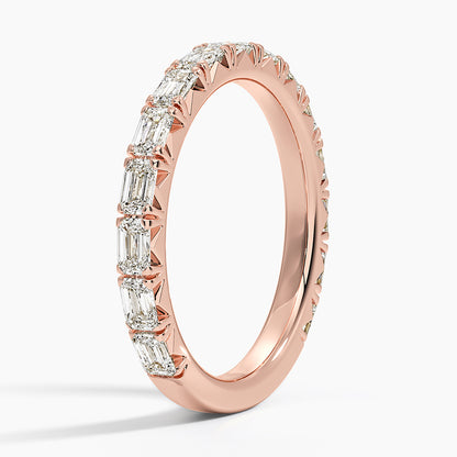 Tam Tur 1,00 Karat Emerald Kesim Laboratuvar Pırlanta Yüzük 18K - Bold Diamonds