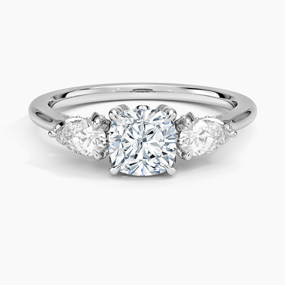 1.60 Carat Princess Halo Design Solitaire Lab Diamond Ring 18K - Florina 