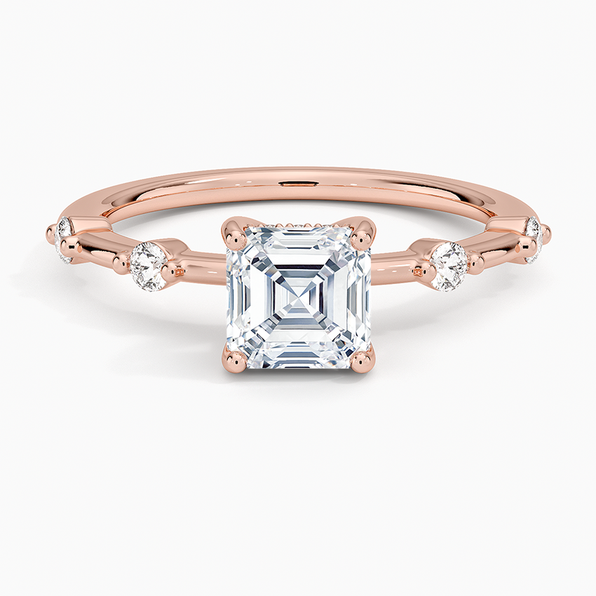 1.20 Asscher Kesim Hidden Halo Tasarım Tektaş Laboratuvar Pırlanta Yüzük - Zelora