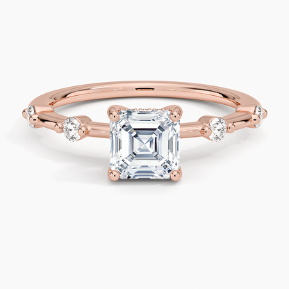 1.20 Asscher Kesim Hidden Halo Tasarım Tektaş Laboratuvar Pırlanta Yüzük - Zelora