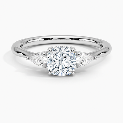 1.60 Carat Princess Halo Design Solitaire Lab Diamond Ring 18K - Florina 