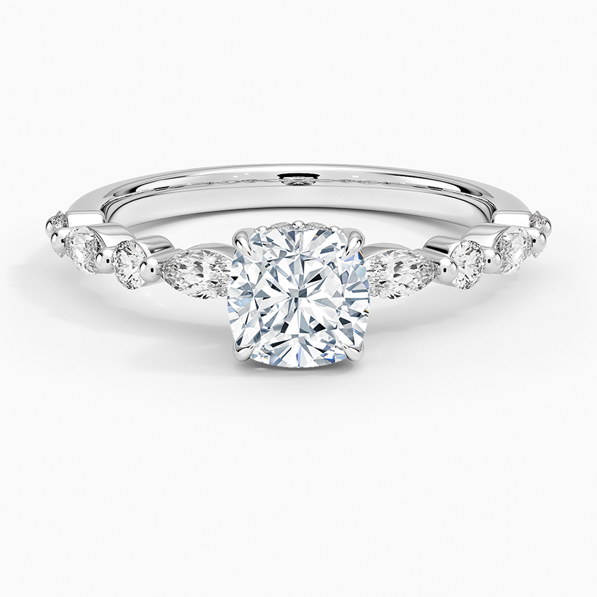 1.60 Carat Princess Halo Design Solitaire Lab Diamond Ring 18K - Florina 