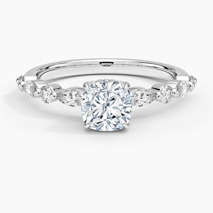 1.60 Carat Princess Halo Design Solitaire Lab Diamond Ring 18K - Florina 