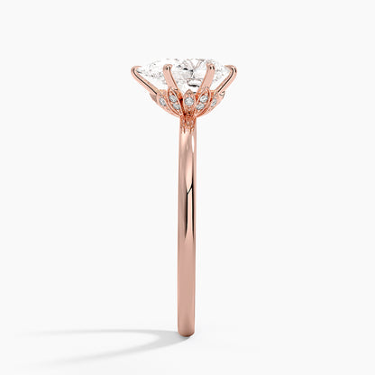 1.60 Carat Princess Halo Design Solitaire Lab Diamond Ring 18K - Florina 