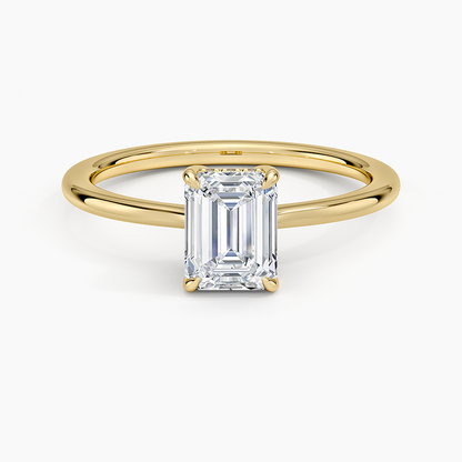 1.10 Emerald Kesim Hidden Halo Tasarım Tektaş Laboratuvar Pırlanta Yüzük - Tilora