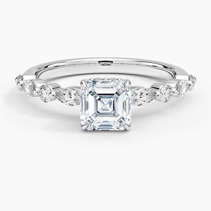1.60 Carat Princess Halo Design Solitaire Lab Diamond Ring 18K - Florina 