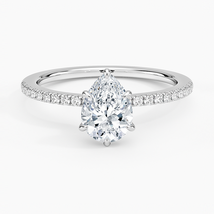 1.60 Carat Princess Halo Design Solitaire Lab Diamond Ring 18K - Florina 