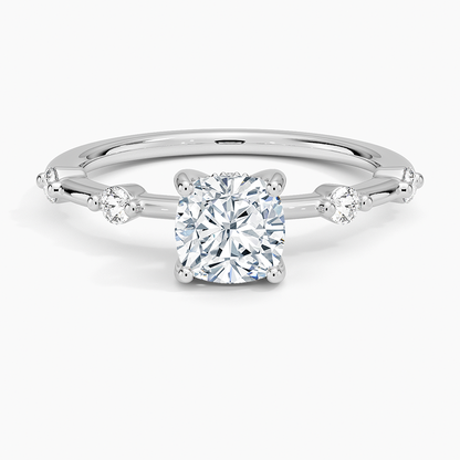 1.20 Cushion Kesim Hidden Halo Tasarım Tektaş Laboratuvar Pırlanta Yüzük - Zelora