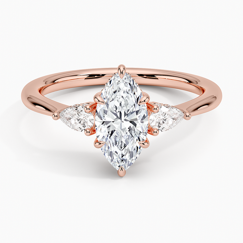 1.50 Karat Marquise Kesim Hidden Halo Tasarım Tektaş Laboratuvar Pırlanta Yüzük - Madrid