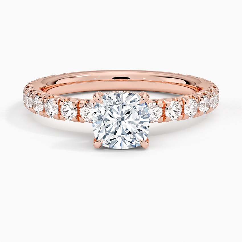 1.75 Karat Cushion Kesim Hidden Halo Tasarım Tektaş Laboratuvar Pırlanta Yüzük 18K  - Selora - Bold Diamonds