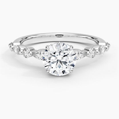 1.60 Carat Princess Halo Design Solitaire Lab Diamond Ring 18K - Florina 