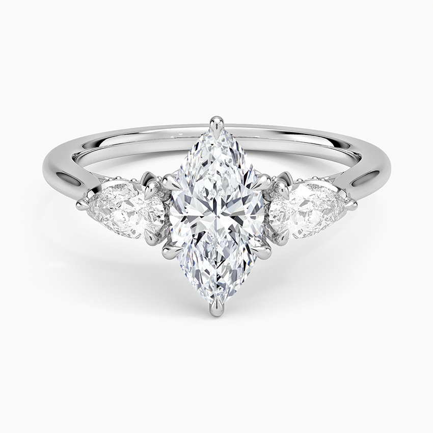 1.75 Karat Marquise Kesim Hidden Halo Tasarım Tektaş Laboratuvar Pırlanta Yüzük - Verona