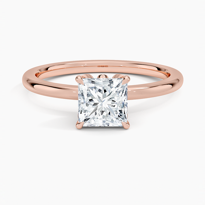 1.60 Carat Princess Halo Design Solitaire Lab Diamond Ring 18K - Florina 