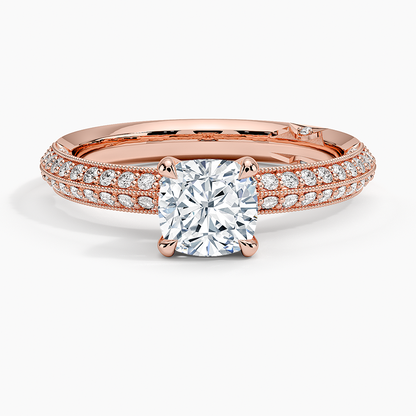 1.50 Cushion Kesim Yarım Tur Tasarım Tektaş Laboratuvar Pırlanta Yüzük - Selara