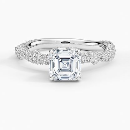 1.75 Asscher Kesim Hidden Halo Tasarım Tektaş Laboratuvar Pırlanta Yüzük - Filara