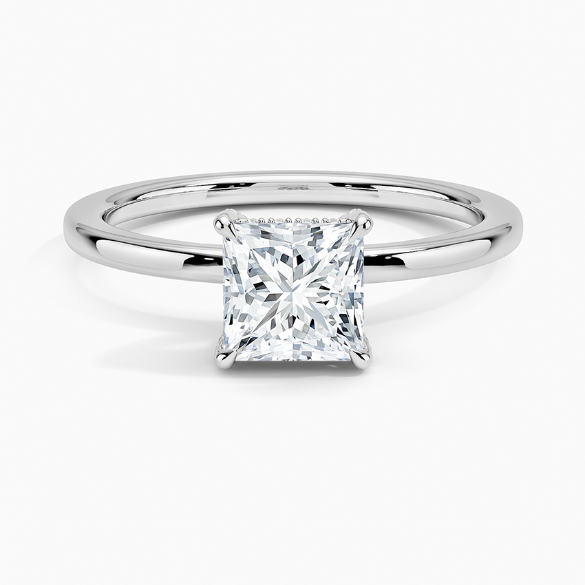 1.60 Carat Princess Halo Design Solitaire Lab Diamond Ring 18K - Florina 