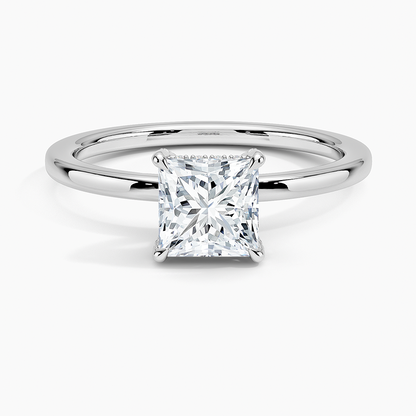 1.60 Carat Princess Halo Design Solitaire Lab Diamond Ring 18K - Florina 
