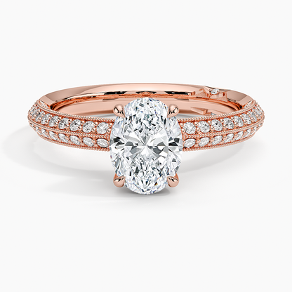 1.50 Oval Kesim Yarım Tur Tasarım Tektaş Laboratuvar Pırlanta Yüzük - Selara