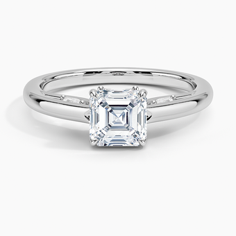 1.30 Karat Asscher Kesim Hidden Halo Tasarım Tektaş Laboratuvar Pırlanta Yüzük - Salzburg