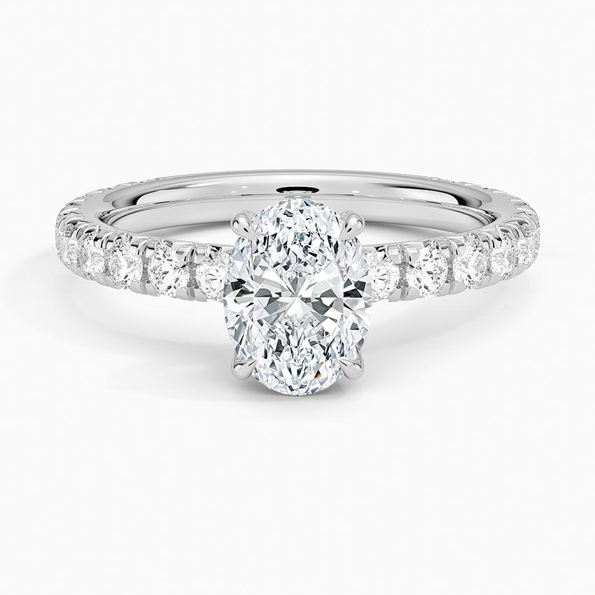 1.75 Karat Oval Kesim Hidden Halo Tasarım Tektaş Laboratuvar Pırlanta Yüzük 18K  - Selora - Bold Diamonds
