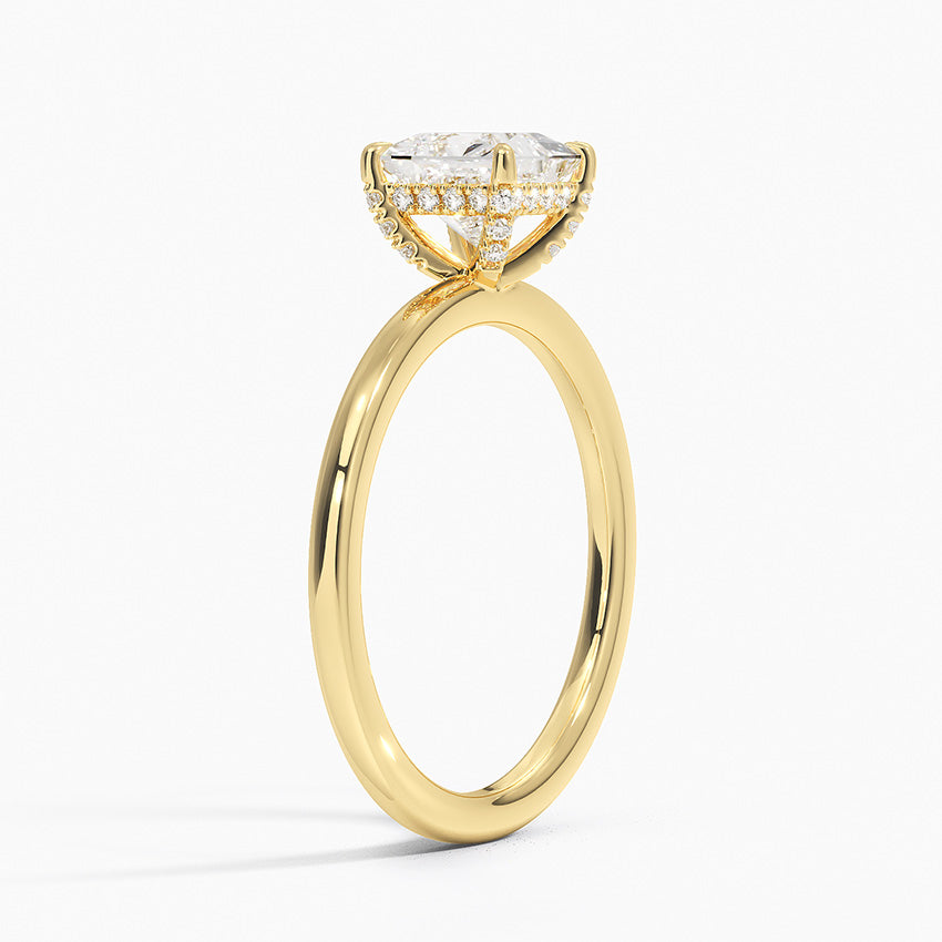 1.60 Carat Princess Halo Design Solitaire Lab Diamond Ring 18K - Florina 