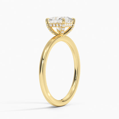 1.60 Carat Princess Halo Design Solitaire Lab Diamond Ring 18K - Florina 