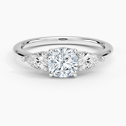 1.60 Carat Princess Halo Design Solitaire Lab Diamond Ring 18K - Florina 