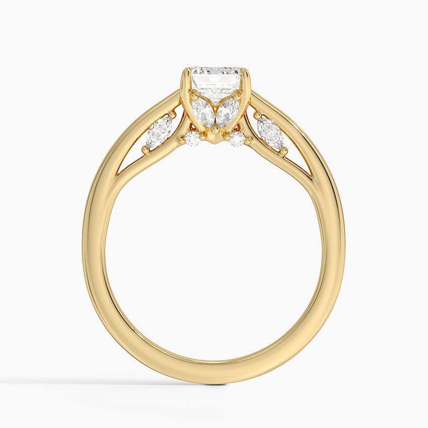 1.30 Karat Emerald Kesim Hidden Halo Tasarım Tektaş Laboratuvar Pırlanta Yüzük - Salzburg