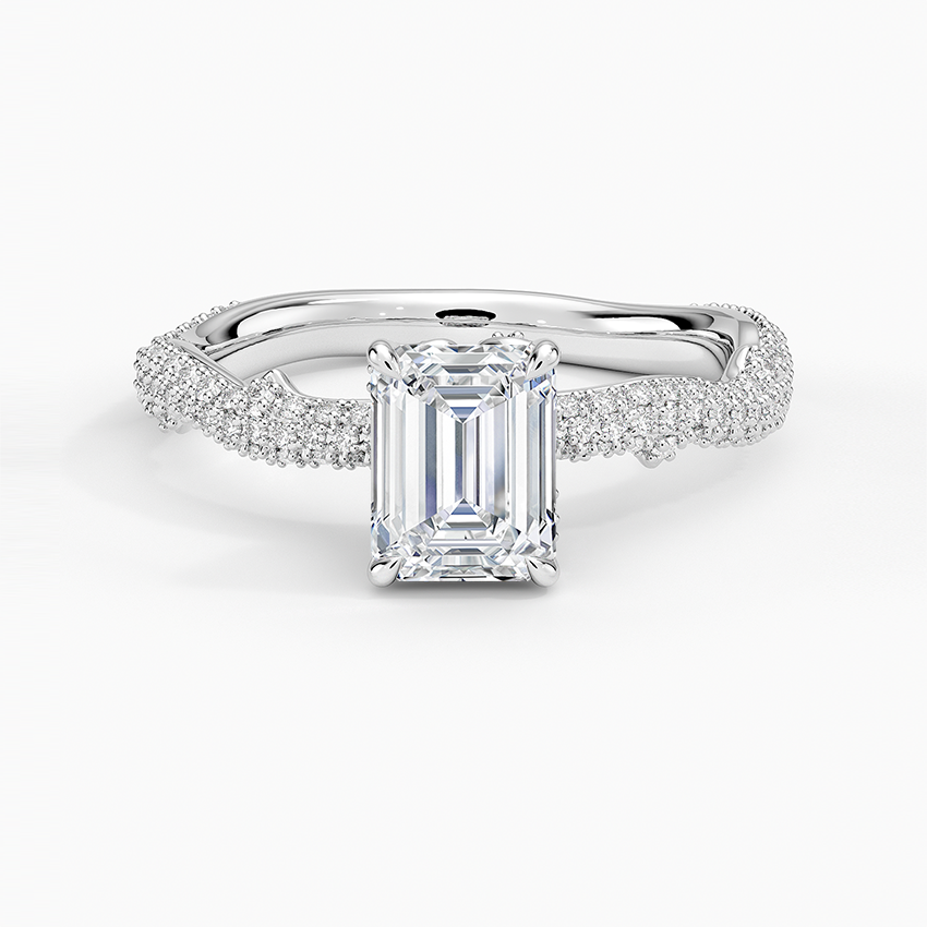 1.75 Karat Emerald Kesim Hidden Halo Tasarım Tektaş Laboratuvar Pırlanta Yüzük - Sorrento