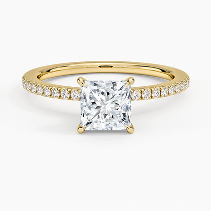 1.60 Carat Princess Halo Design Solitaire Lab Diamond Ring 18K - Florina 