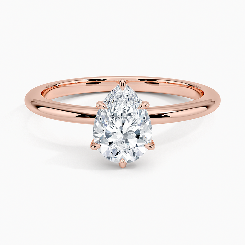 1.10 Karat Damla Kesim Hidden Halo Tasarım Tektaş Laboratuvar Pırlanta Yüzük - Bern - Bold Diamonds