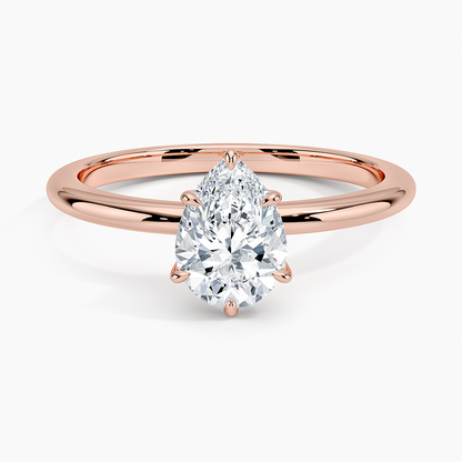 1.10 Damla Kesim Hidden Halo Tasarım Tektaş Laboratuvar Pırlanta Yüzük - Eylora