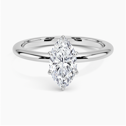 1.10 Marquise Kesim Hidden Halo Tasarım Tektaş Laboratuvar Pırlanta Yüzük - Eylora