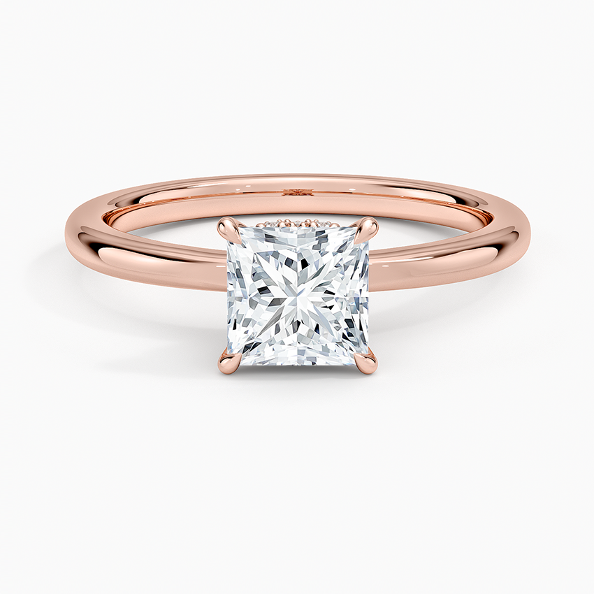 1.15 Prenses Kesim Hidden Halo Tasarım Tektaş Laboratuvar Pırlanta Yüzük - Vilora